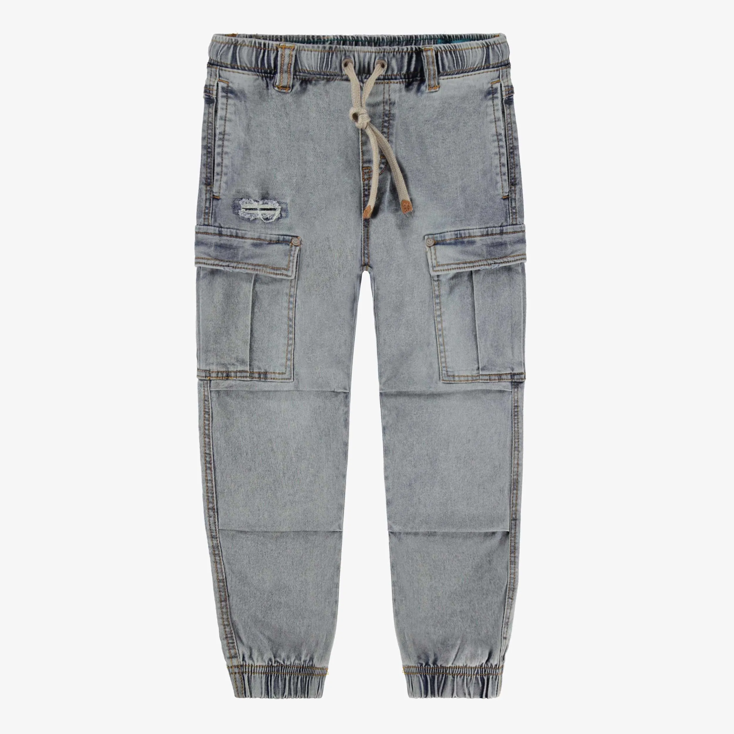 Jean bleu pâle à poches cargo, enfant || Pale blue jeans with cargo pockets, child