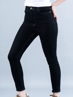Jet Black Skinny Fit Jeans For Women