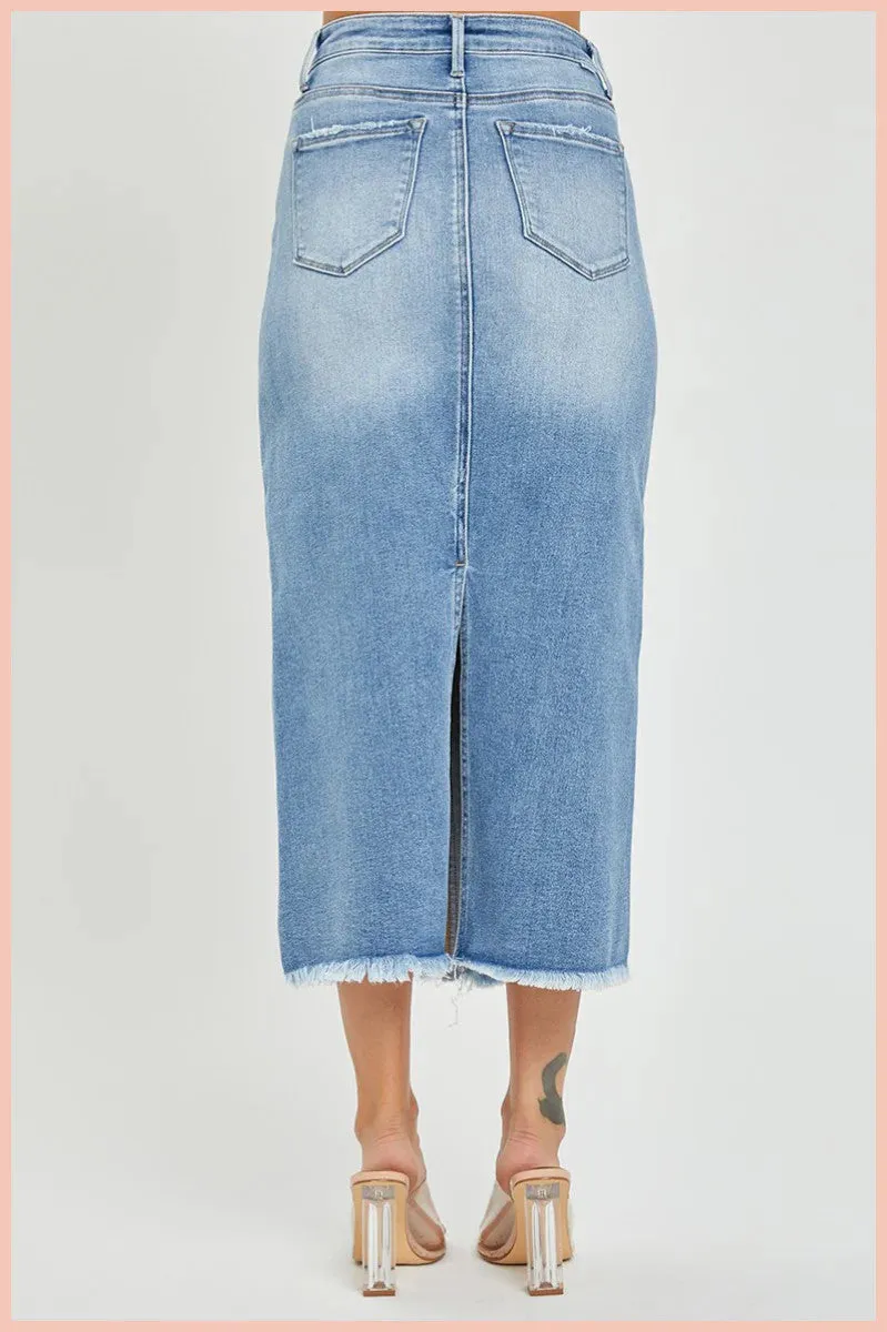 Joanne High Rise Denim Skirt