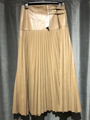 Jonathan Simkhai Faux Leather Pleated Wrap skirt