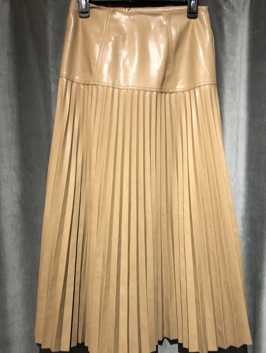 Jonathan Simkhai Faux Leather Pleated Wrap skirt