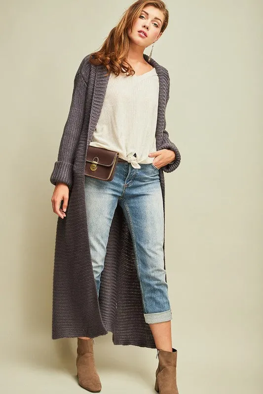 JOSIE MAXI CARDIGAN GREY*