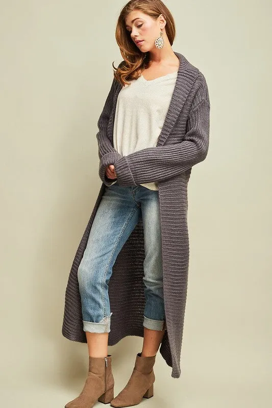 JOSIE MAXI CARDIGAN GREY*