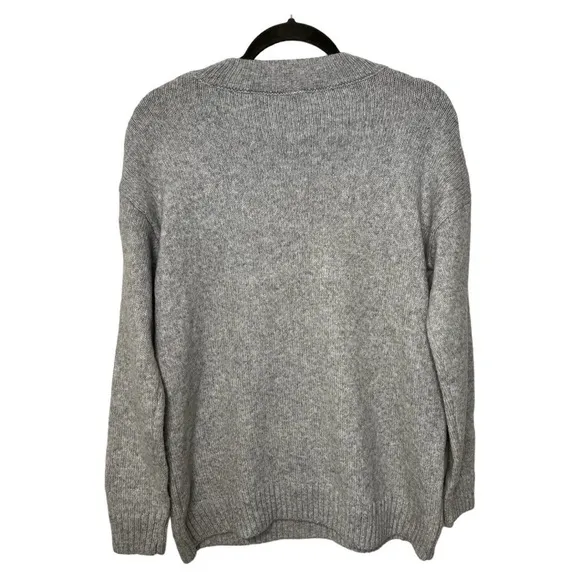 Joules Penny Statement Floral Embroidered Jumper Sweater Gray Marled Size 10