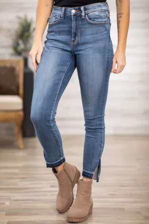 Judy Blue Release Hem Side Slit Skinny Jeans