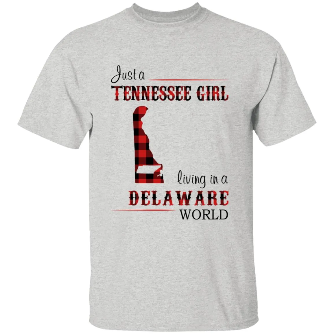 Just A Tennessee Girl Living In A Delaware World T-shirt