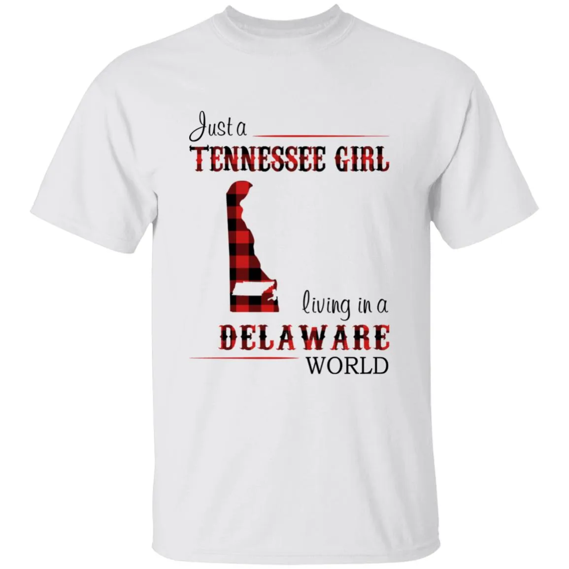 Just A Tennessee Girl Living In A Delaware World T-shirt