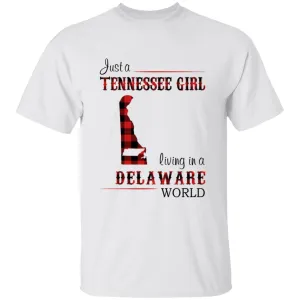 Just A Tennessee Girl Living In A Delaware World T-shirt