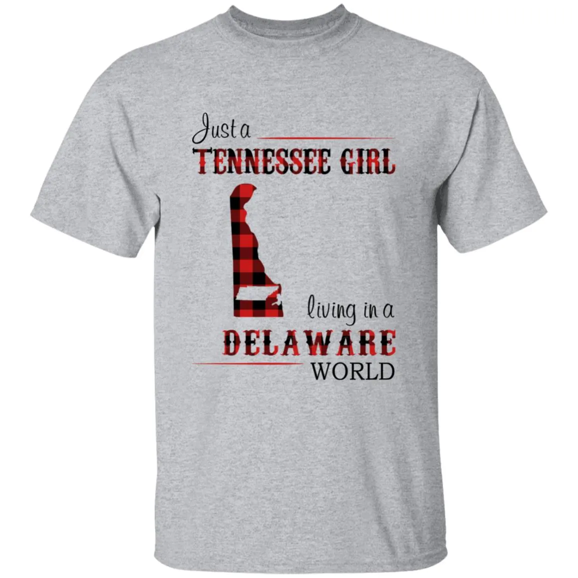 Just A Tennessee Girl Living In A Delaware World T-shirt