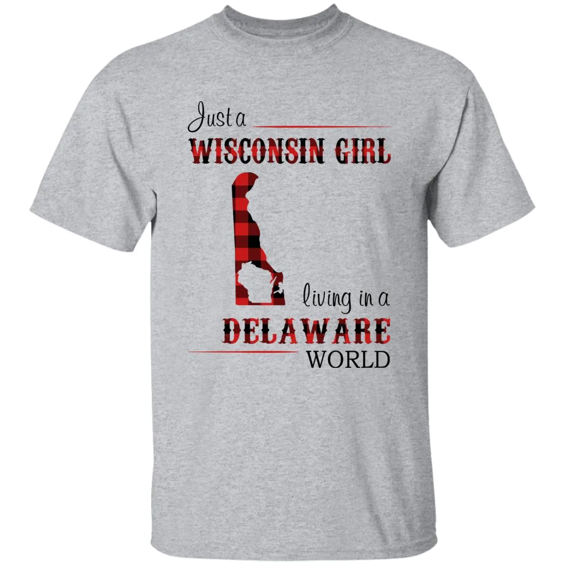 Just A Wisconsin Girl Living In A Delaware World T-shirt