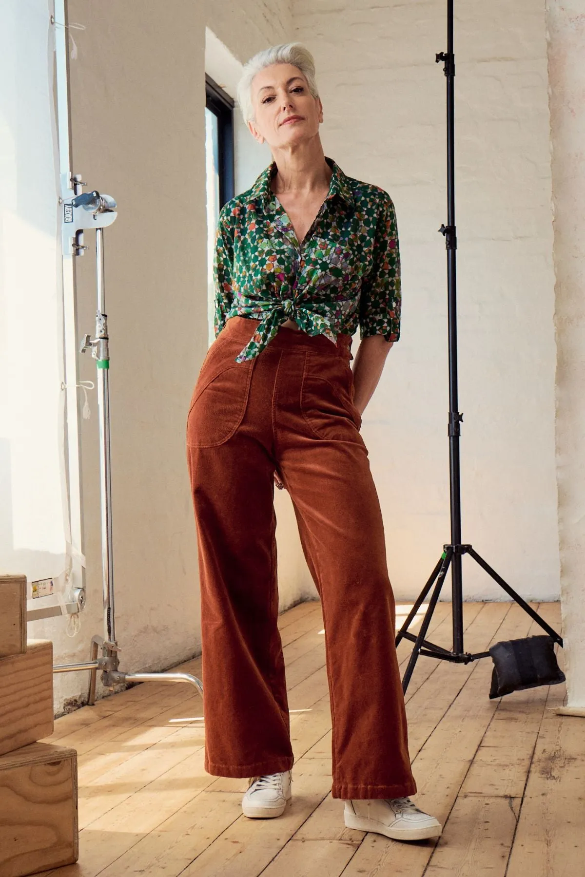Kaleidoscope Shirt Green in Cotton Voile | Pre-Order