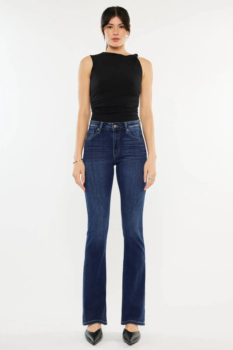 Kan Can dark blue high rise bootcut jeans