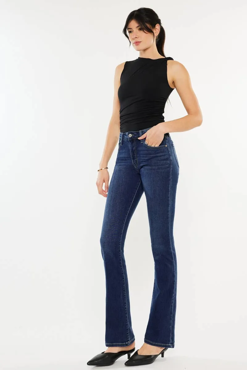 Kan Can dark blue high rise bootcut jeans