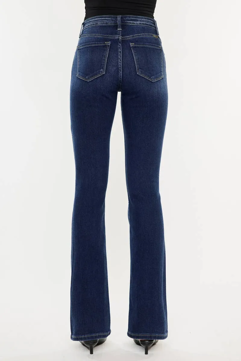 Kan Can dark blue high rise bootcut jeans