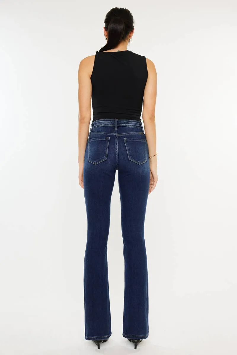 Kan Can dark blue high rise bootcut jeans