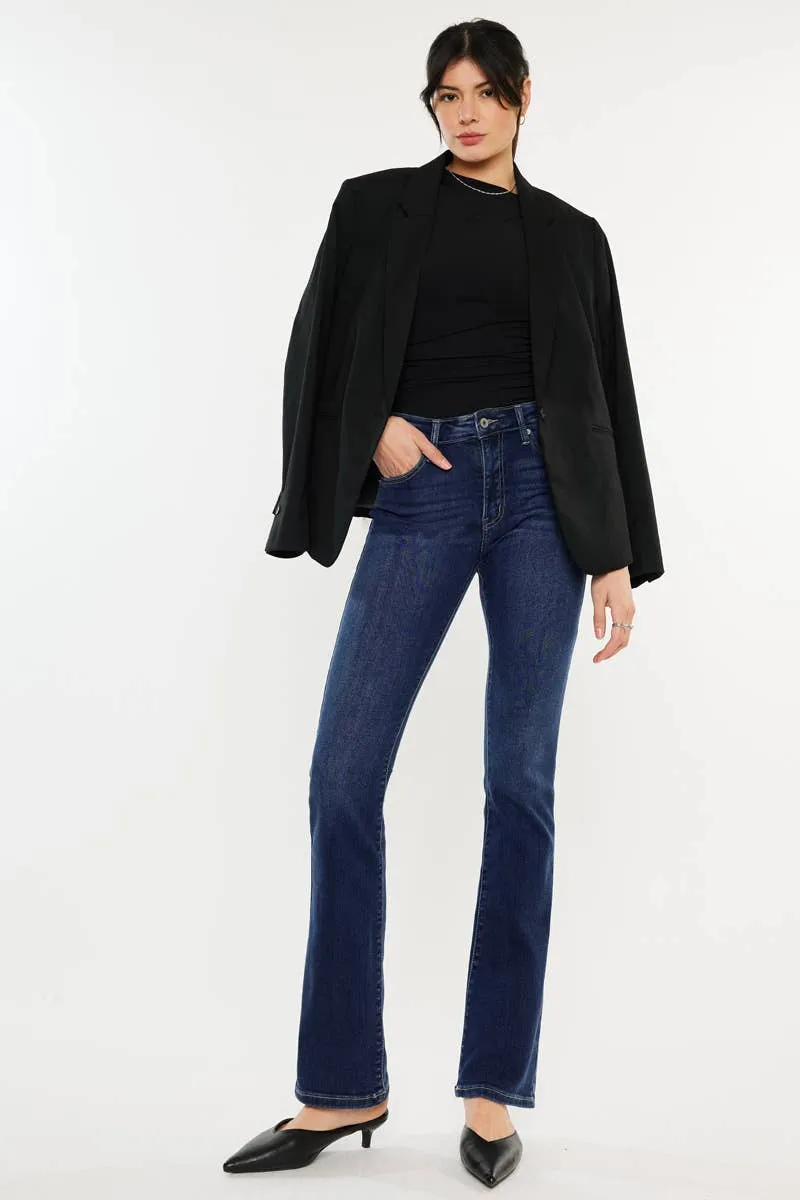 Kan Can dark blue high rise bootcut jeans