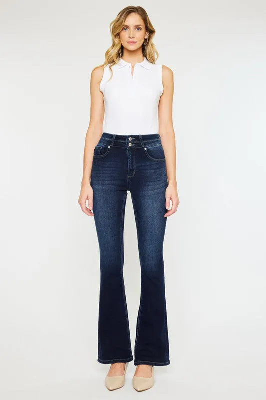 Kan Can High Rise Wide Waistband Skinny Bootcut