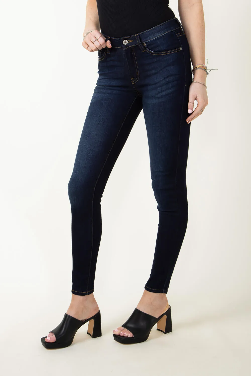 KanCan Alani Whiskered Skinny Jeans for Women | KC7092