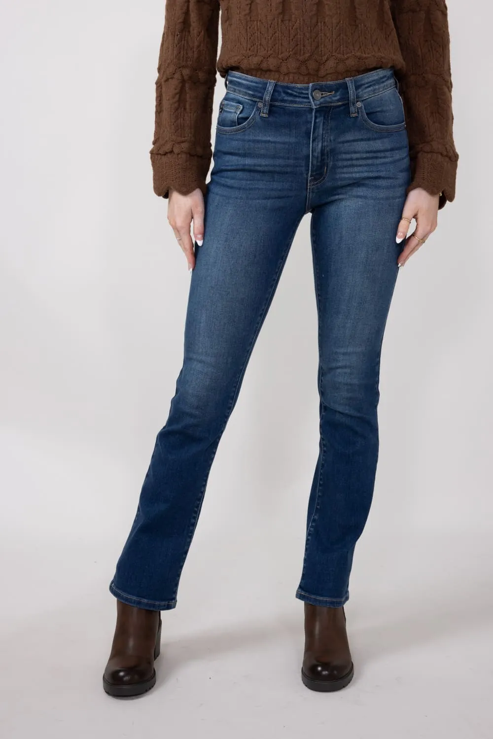 KanCan High Rise Clean Bootcut Jeans for Women in Dark Wash | KC20004M