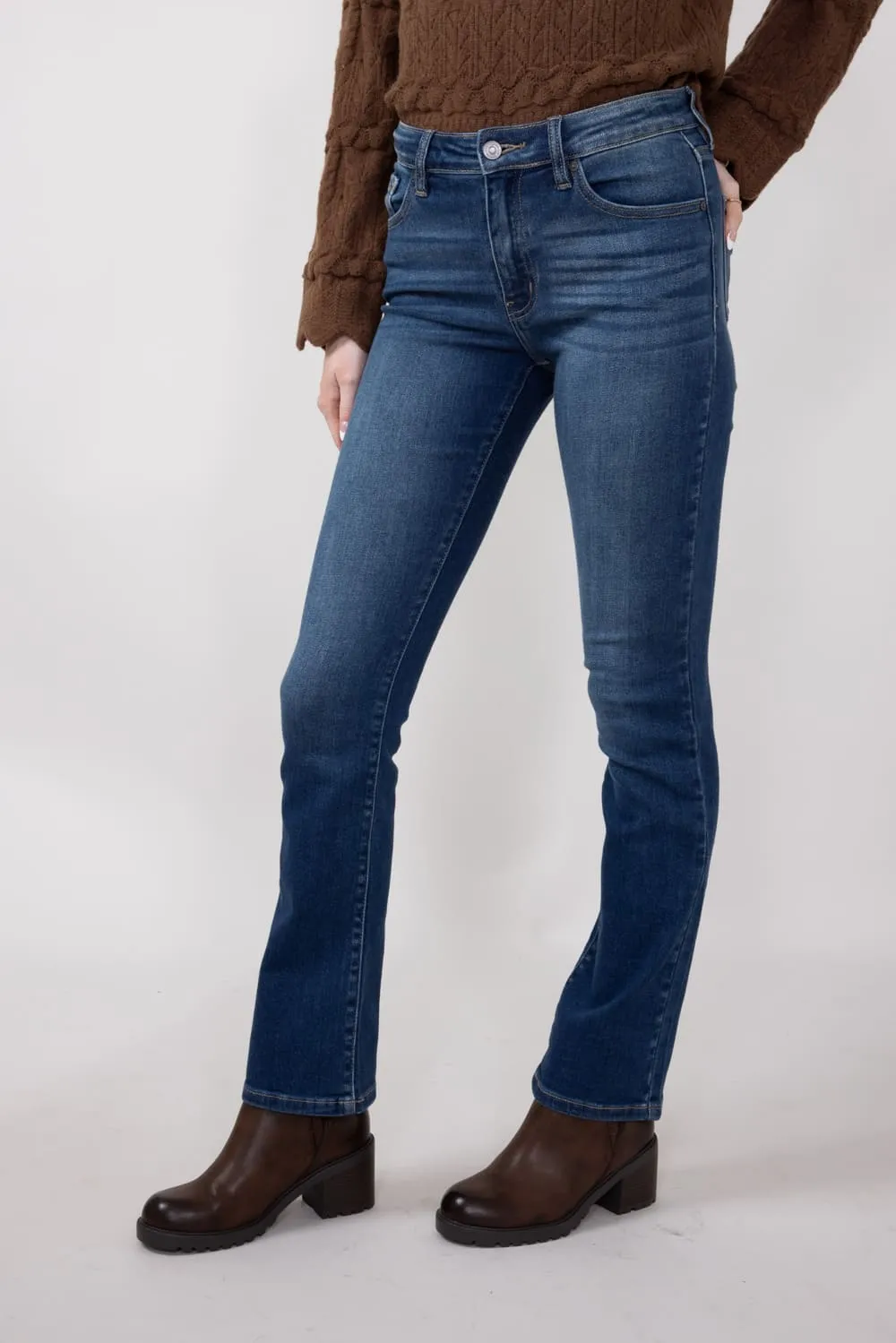 KanCan High Rise Clean Bootcut Jeans for Women in Dark Wash | KC20004M