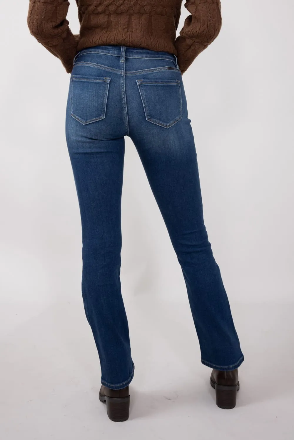 KanCan High Rise Clean Bootcut Jeans for Women in Dark Wash | KC20004M