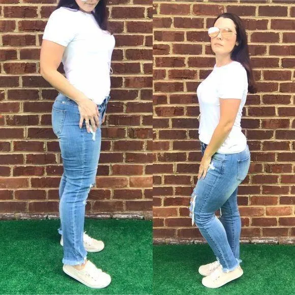KANCAN Light Wash Distressed Skinny Jeans KC5056M