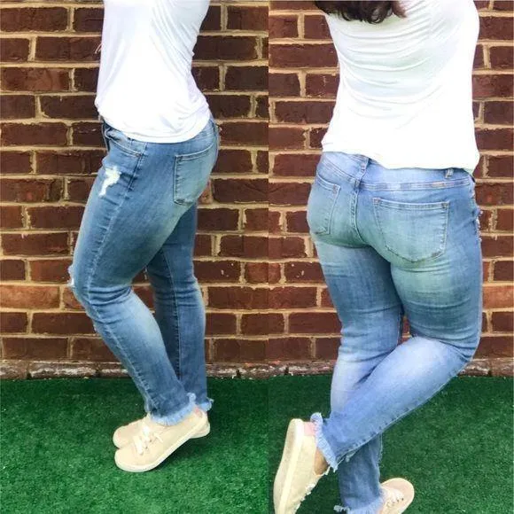 KANCAN Light Wash Distressed Skinny Jeans KC5056M