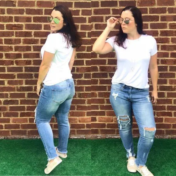 KANCAN Light Wash Distressed Skinny Jeans KC5056M