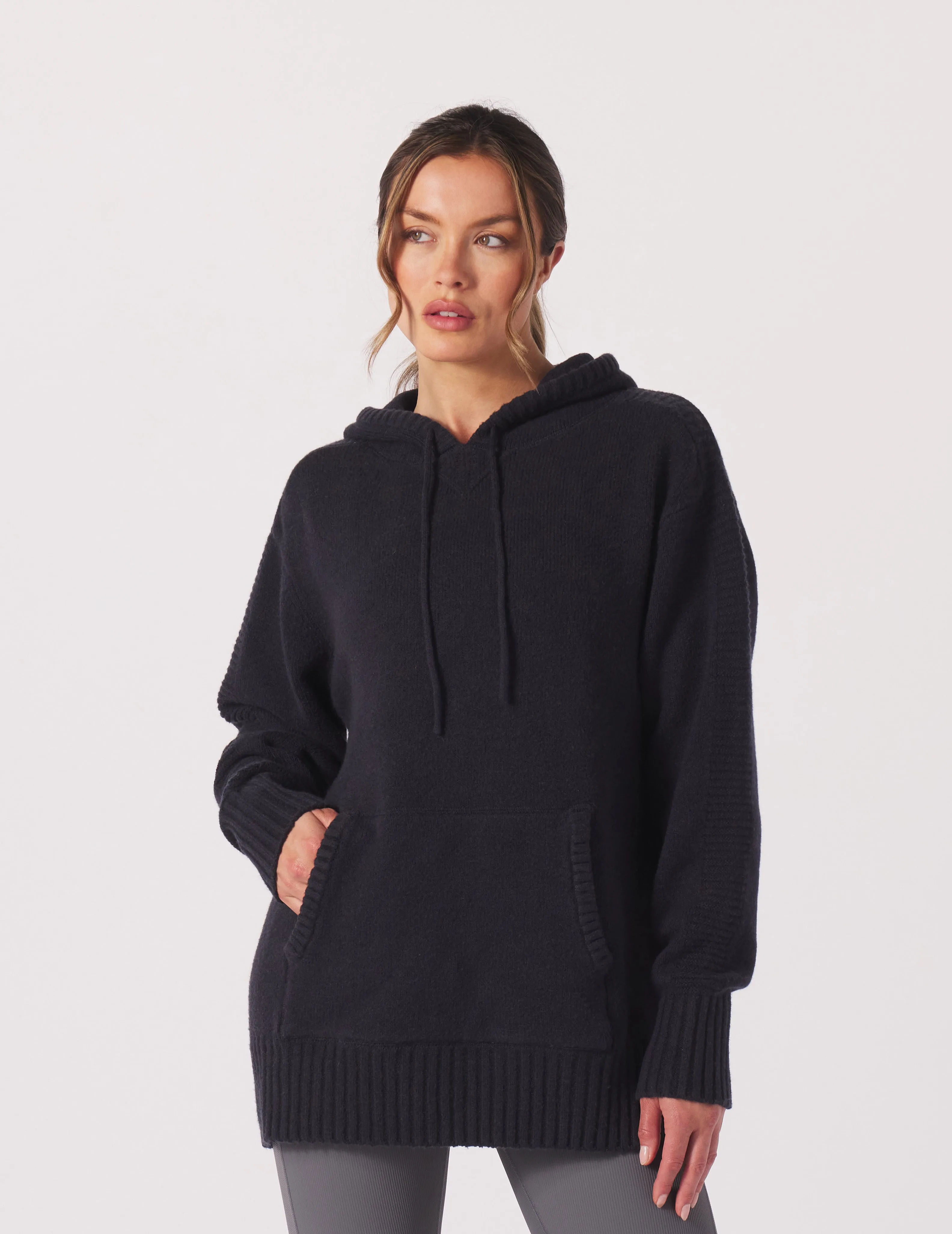 Knit Up Hoodie: Black