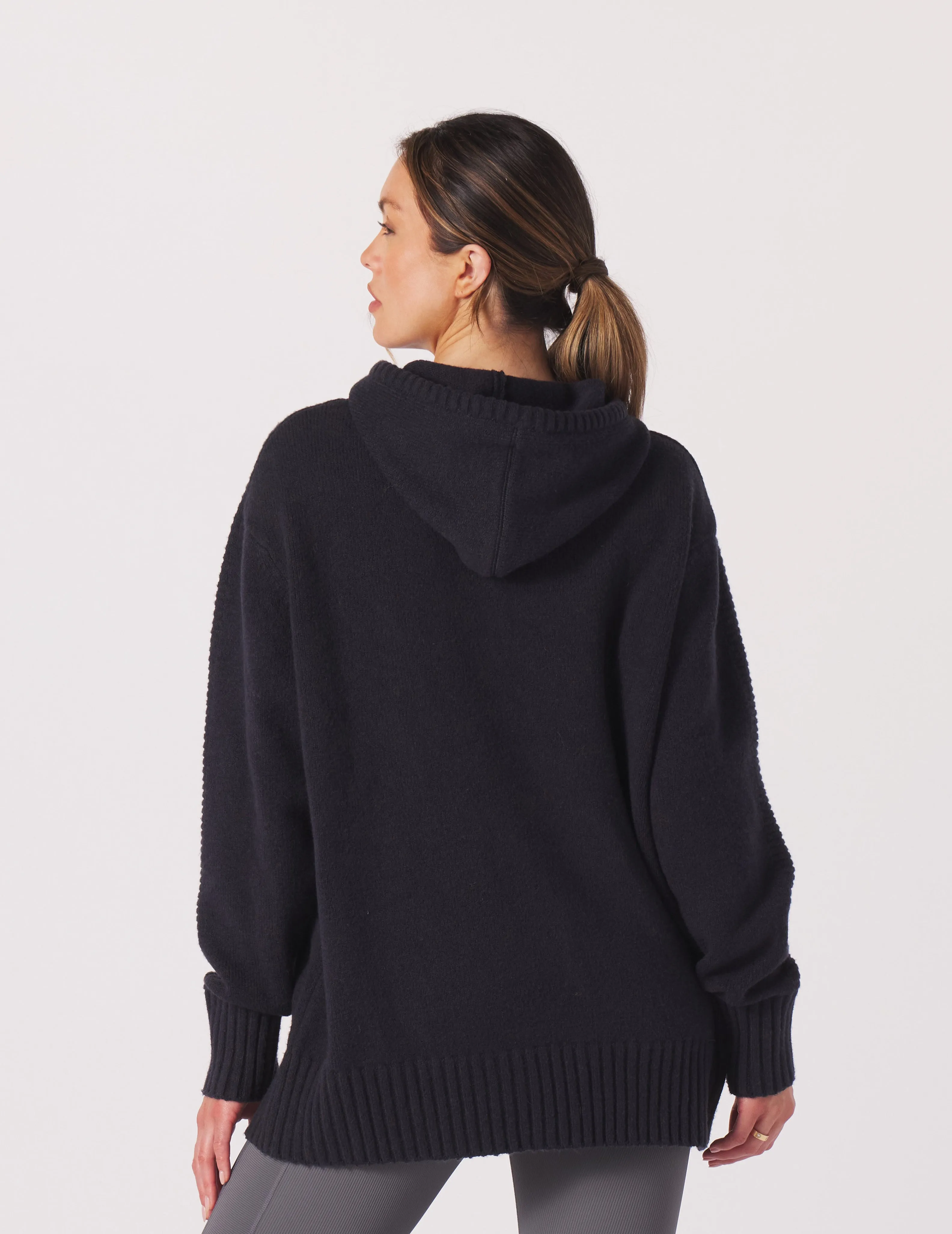 Knit Up Hoodie: Black