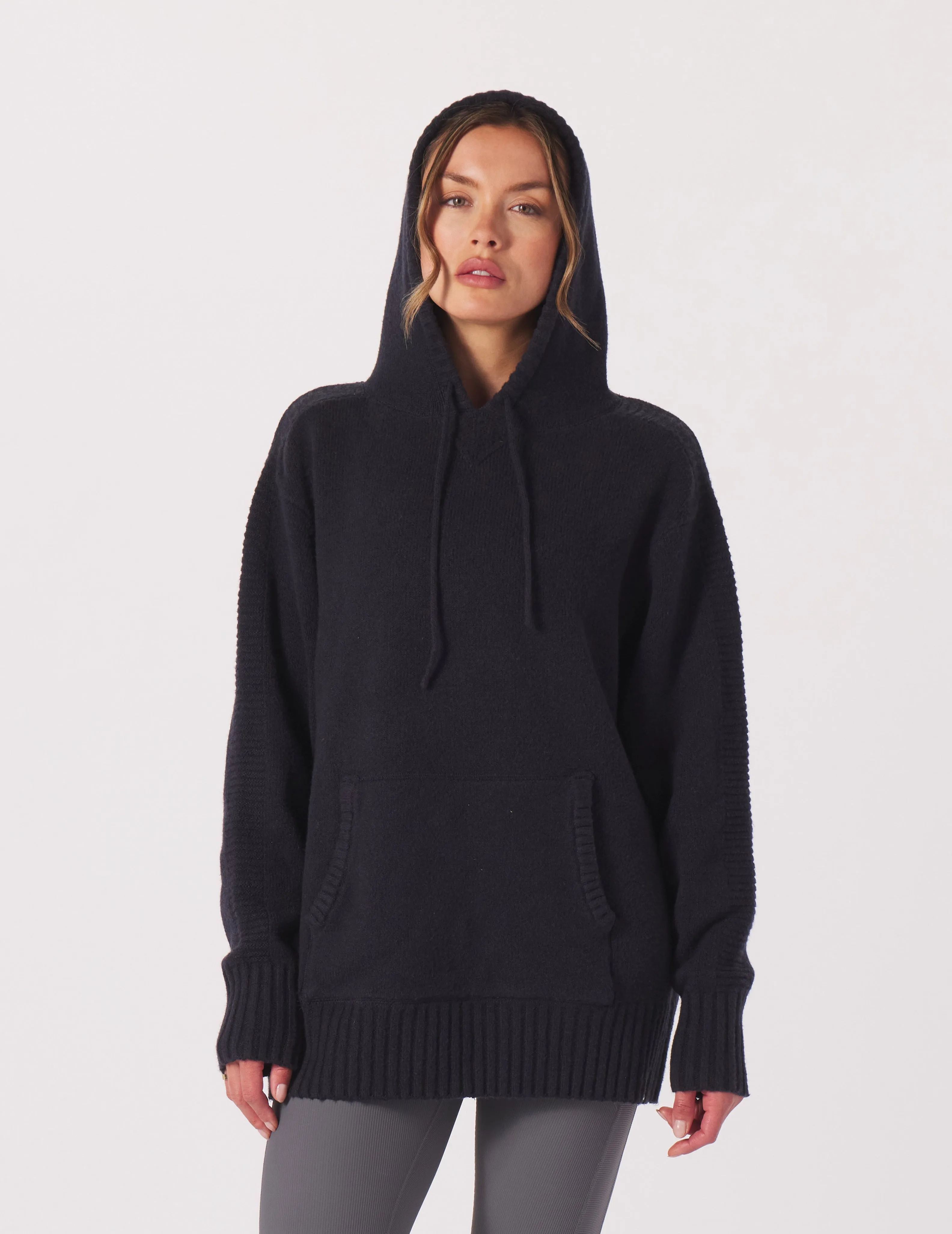 Knit Up Hoodie: Black