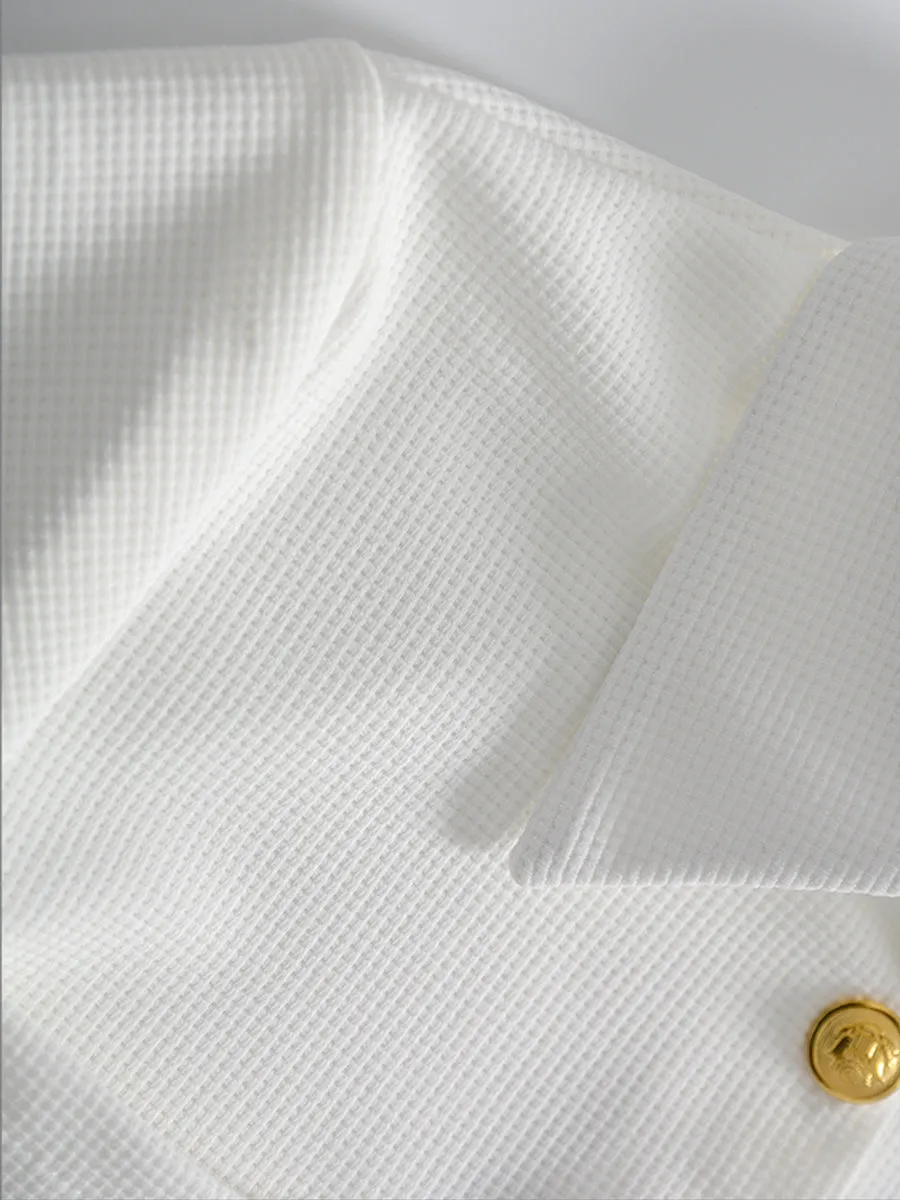 Knitted White Blouse   Corset Pleated Skirt Set