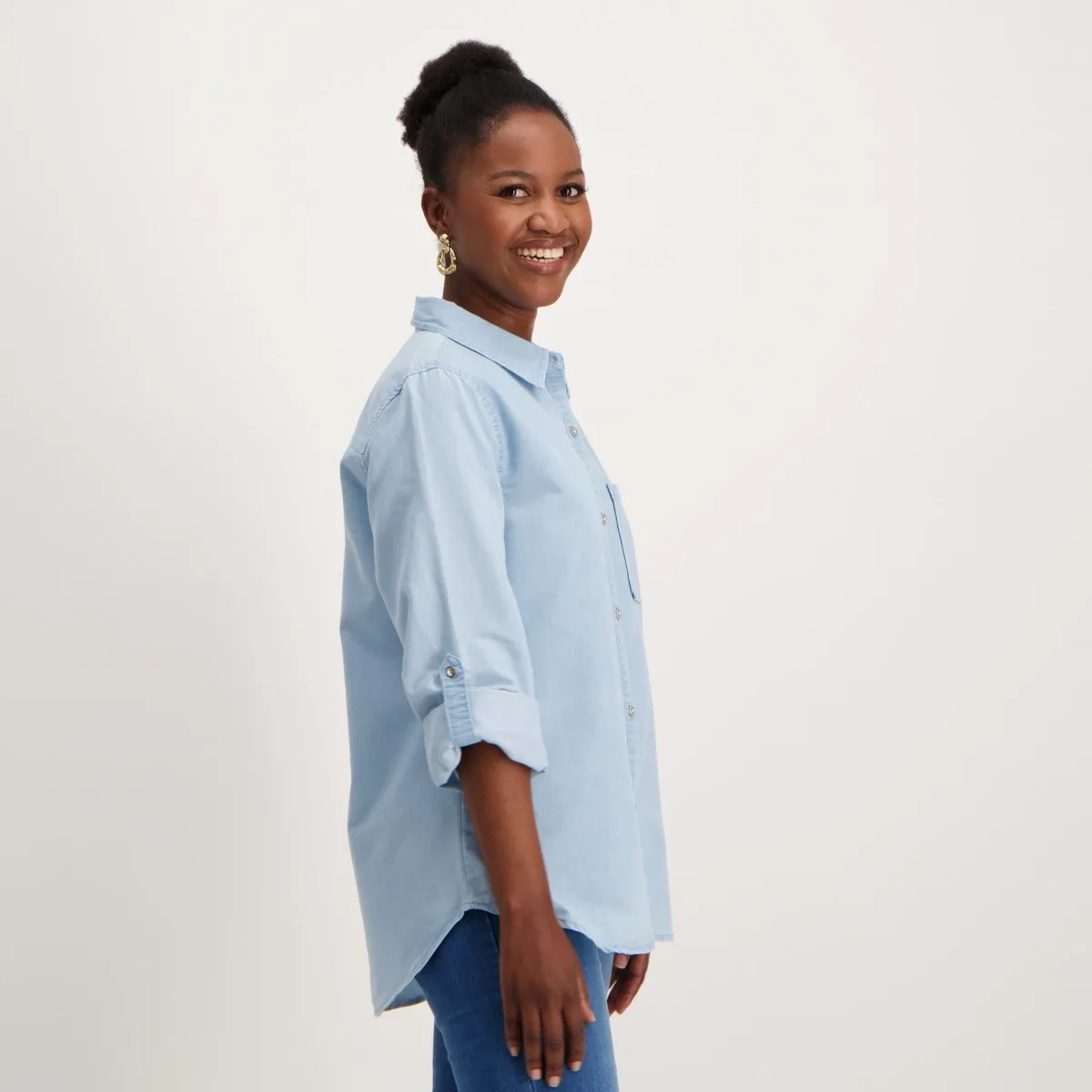 Ladies Light Blue Denim Skirt