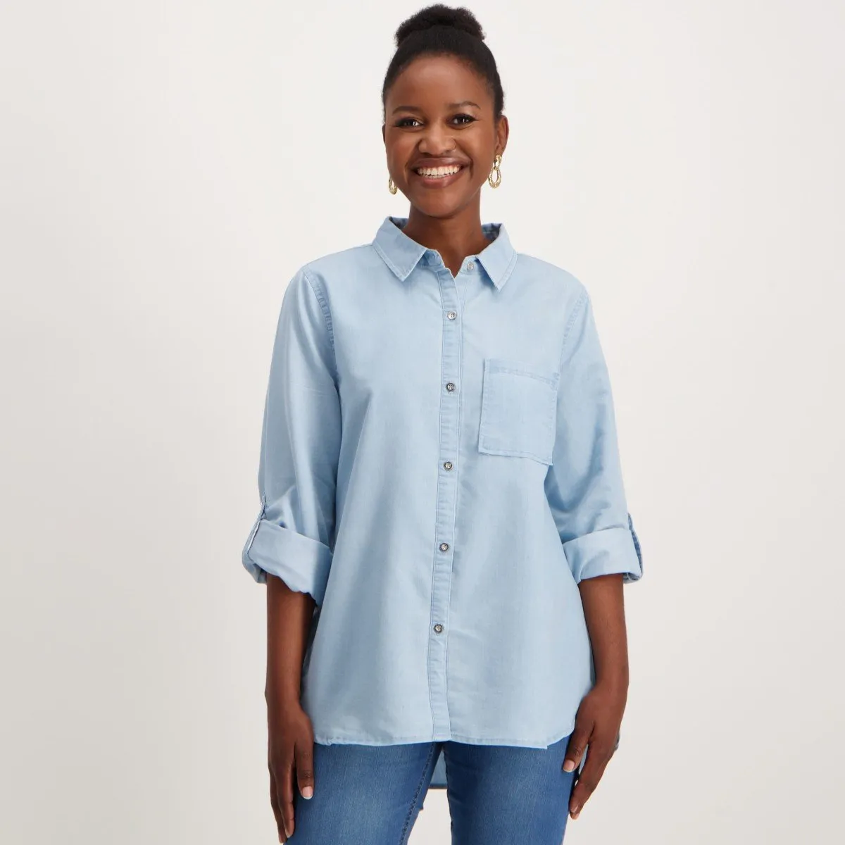 Ladies Light Blue Denim Skirt