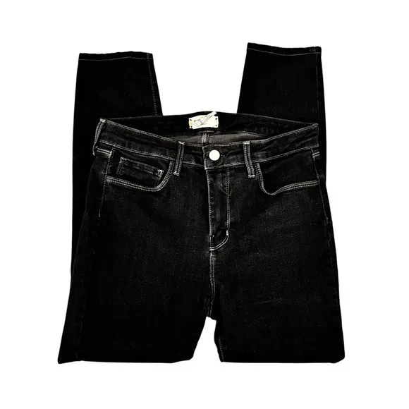 L'Agence Margot Skinny Jeans Women Sz 28 Midnight Contrast Stretch High Waist