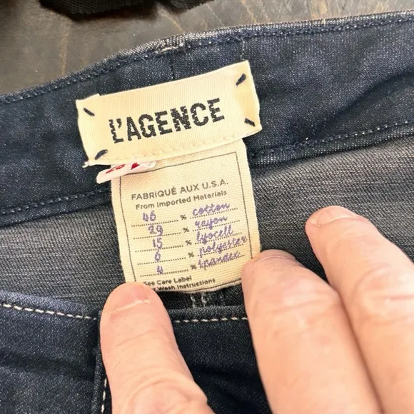 L'Agence Margot Skinny Jeans Women Sz 28 Midnight Contrast Stretch High Waist