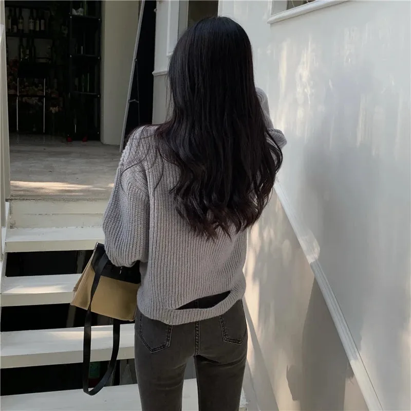 Lapel Cashmere Sweater
