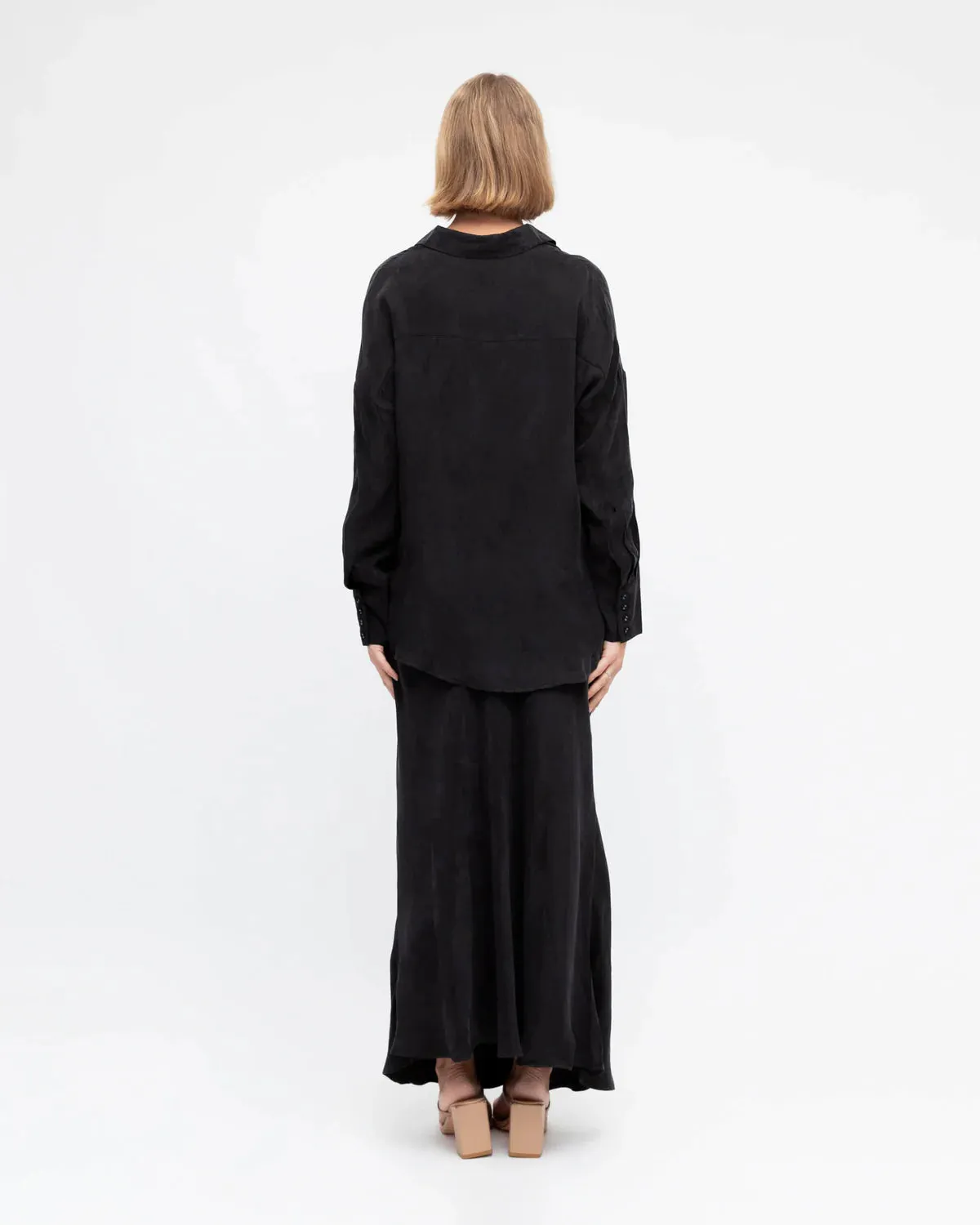 Lara Cupro Maxi Slip Skirt