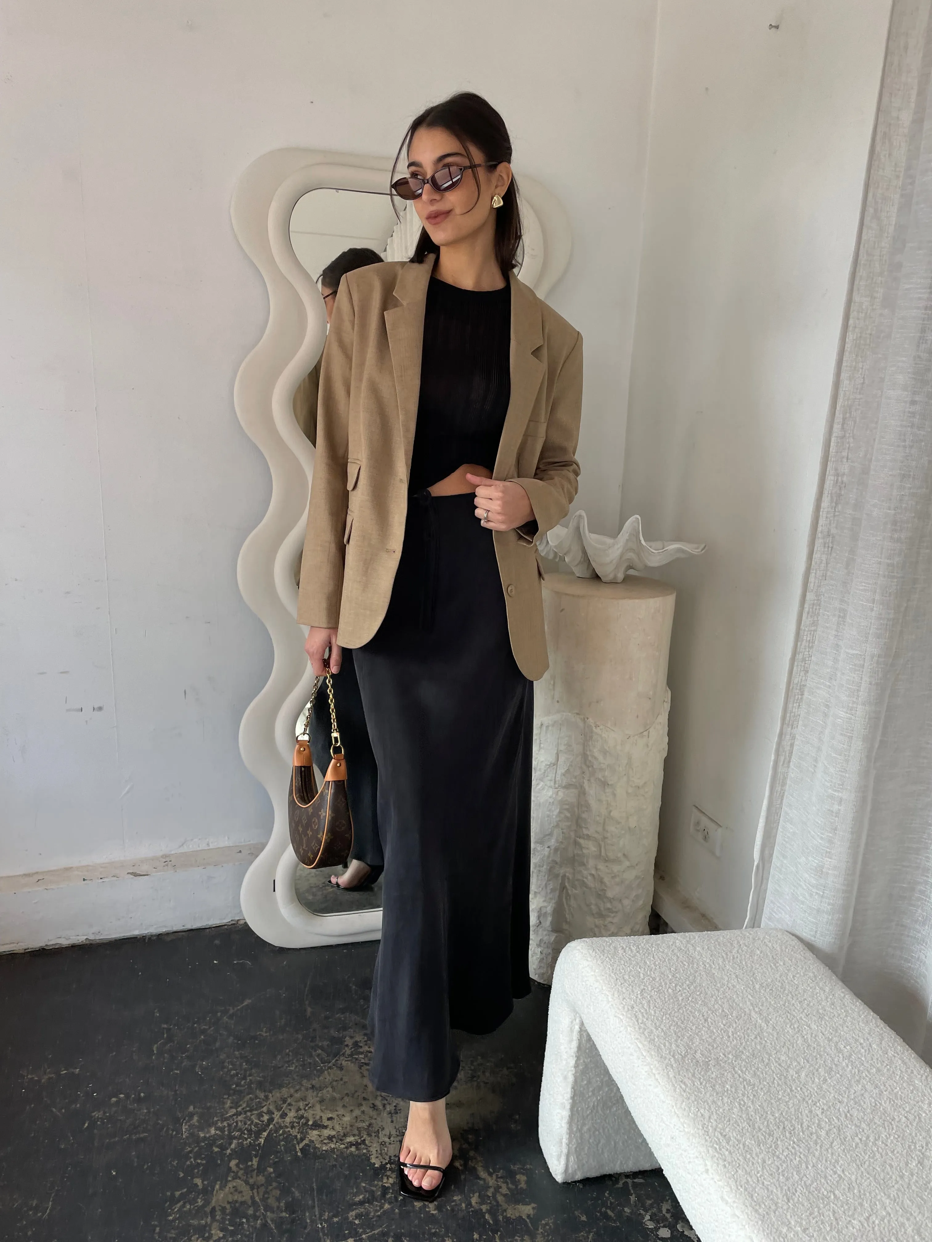 Lara Cupro Maxi Slip Skirt