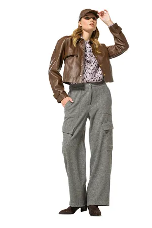 LEAF PRINTED LOOSE FLOUNCED BOW BLOUSE