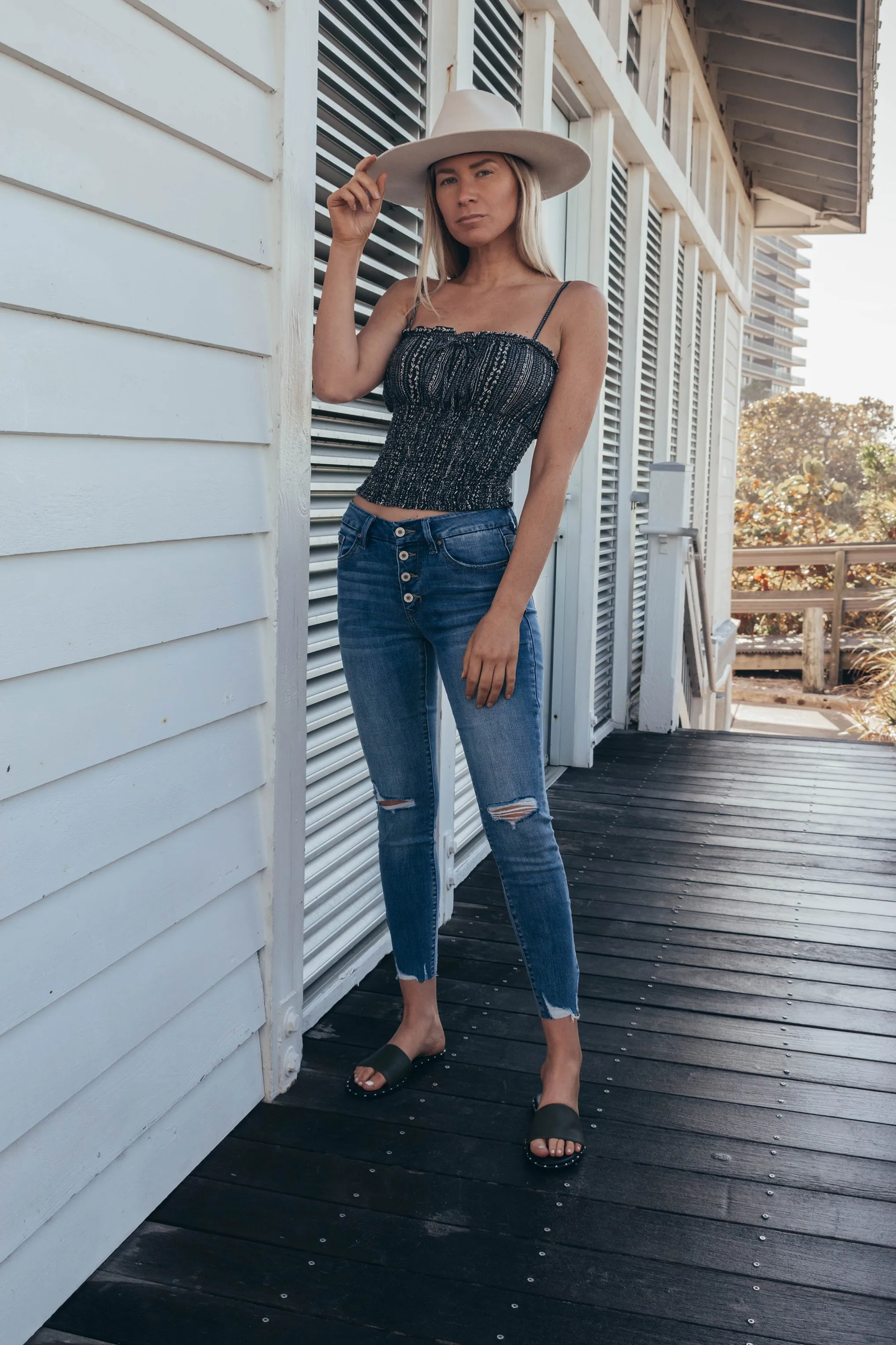 Leon Button Fly Skinny Jean
