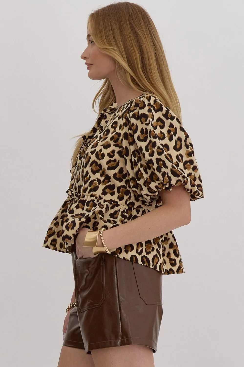 Leopard Bow Top