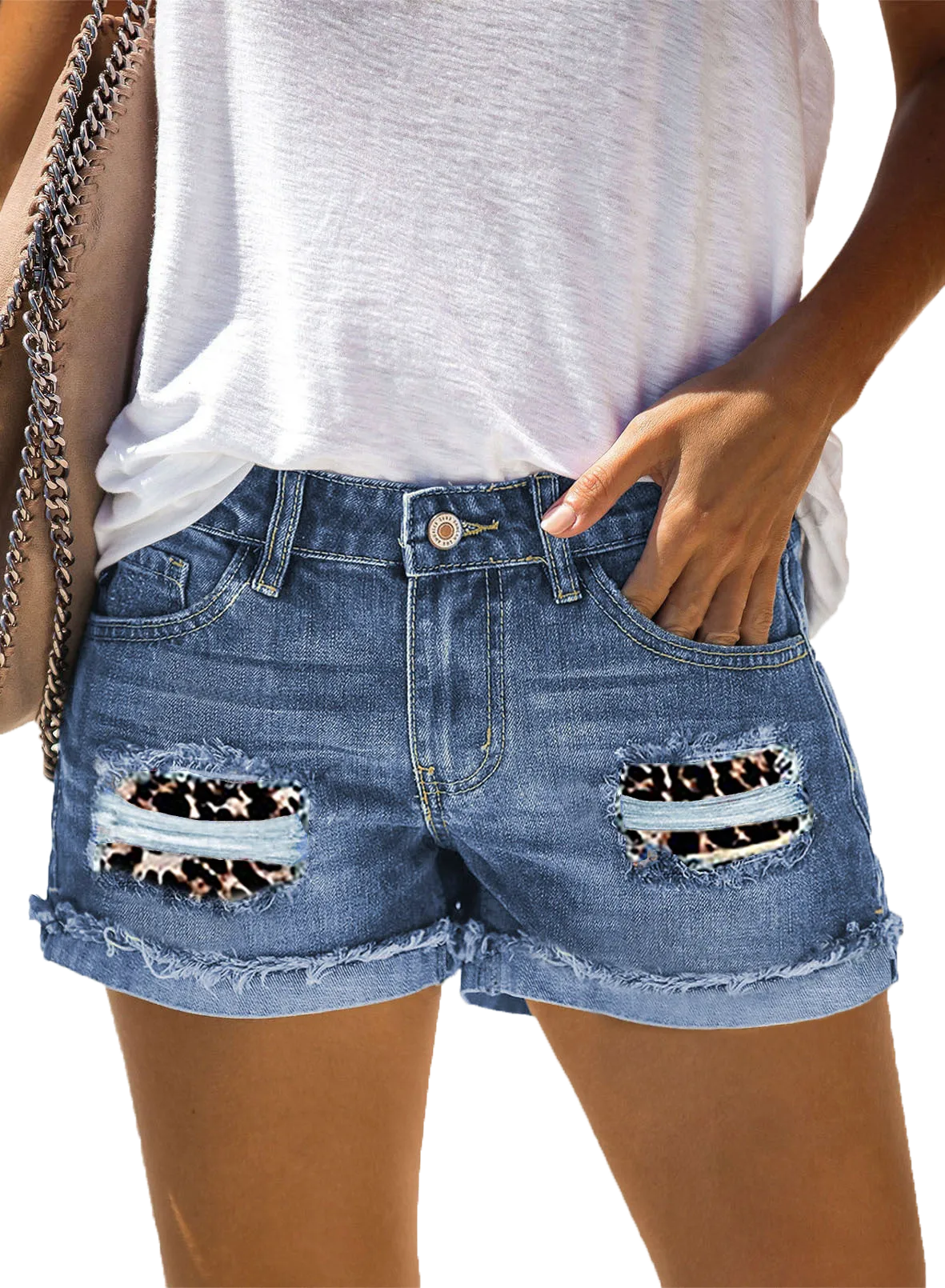 Leopard print  jeans-D137 | Inspanda