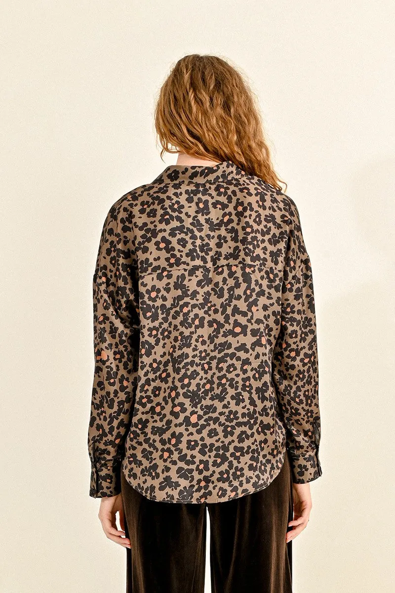 Leopard Satin Top