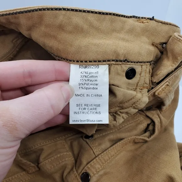 Level 99 Sasha Mustard Yellow Slim Bootcut Jeans