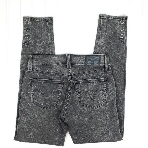 Levi's 535 Super Skinny Jeans Mid Rise Ankle Length Cropped Zipfly  Size 26