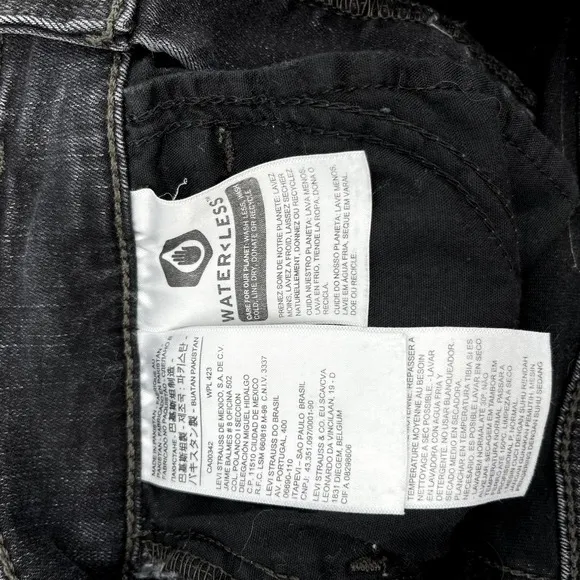 Levi's 720 High Rise Super Skinny Jeans in Subtle Art Washed Black Sz 26 Raw Hem