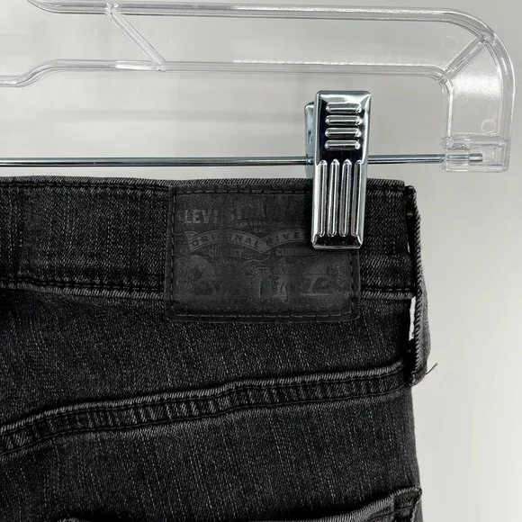 Levi's 720 High Rise Super Skinny Jeans in Subtle Art Washed Black Sz 26 Raw Hem