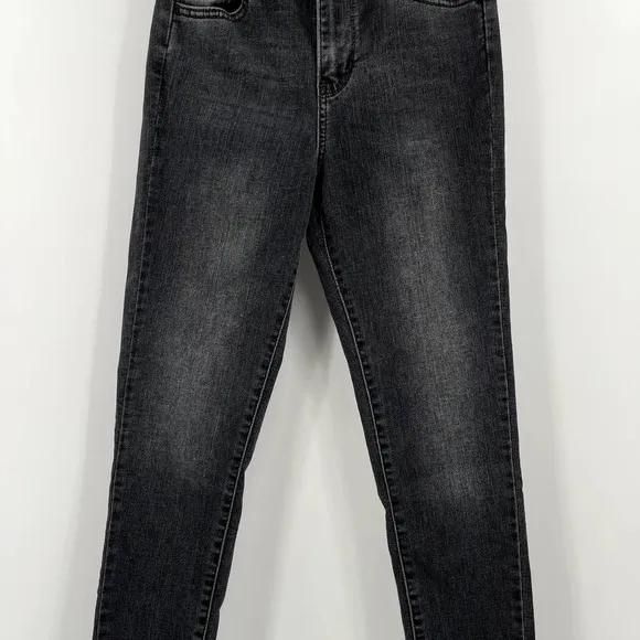 Levi's 720 High Rise Super Skinny Jeans in Subtle Art Washed Black Sz 26 Raw Hem