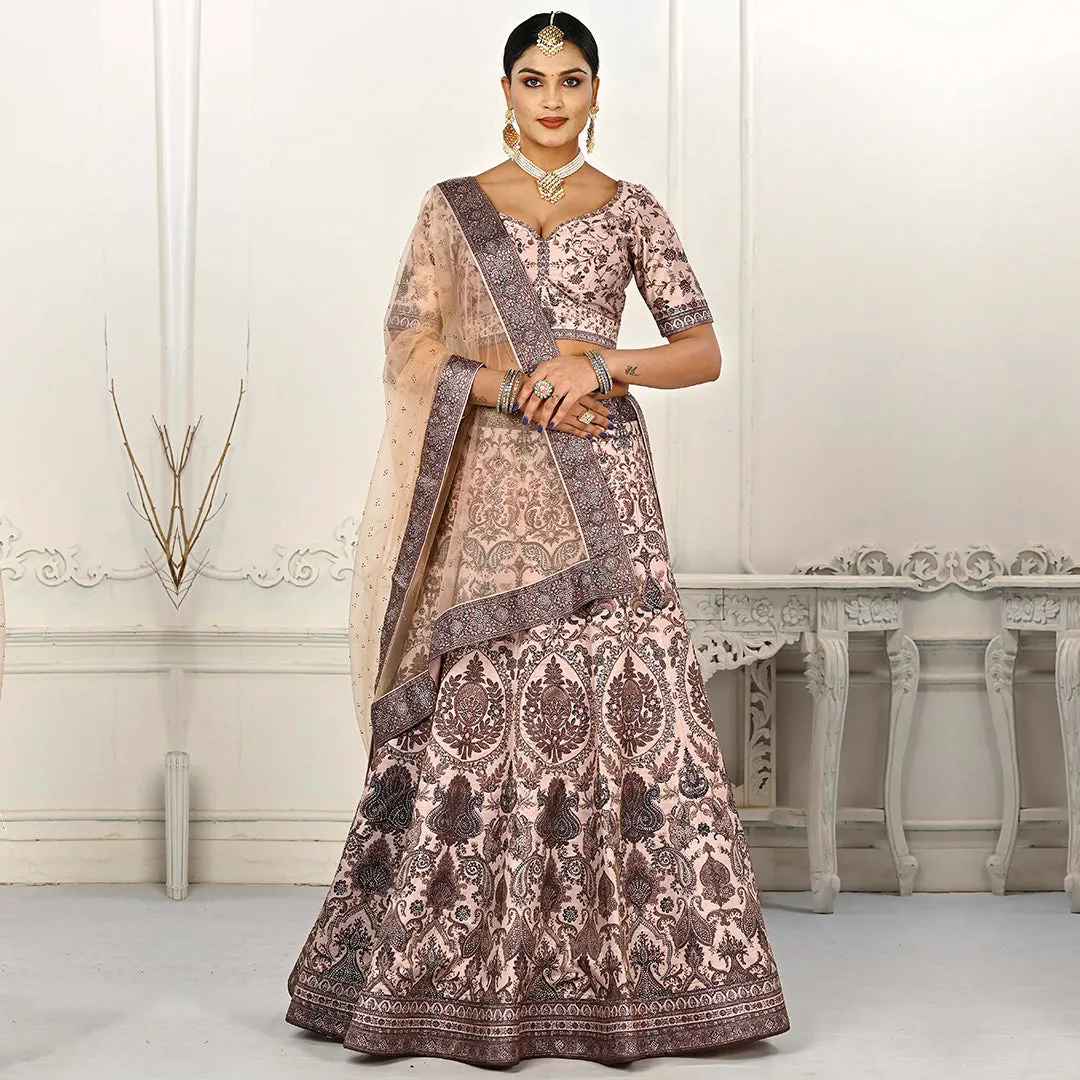 Light Cream Shimmer Lehenga Set